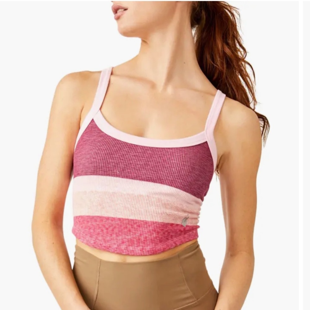 FP Movement All Clear Stripe Space Dyed Rib Crop Camisole